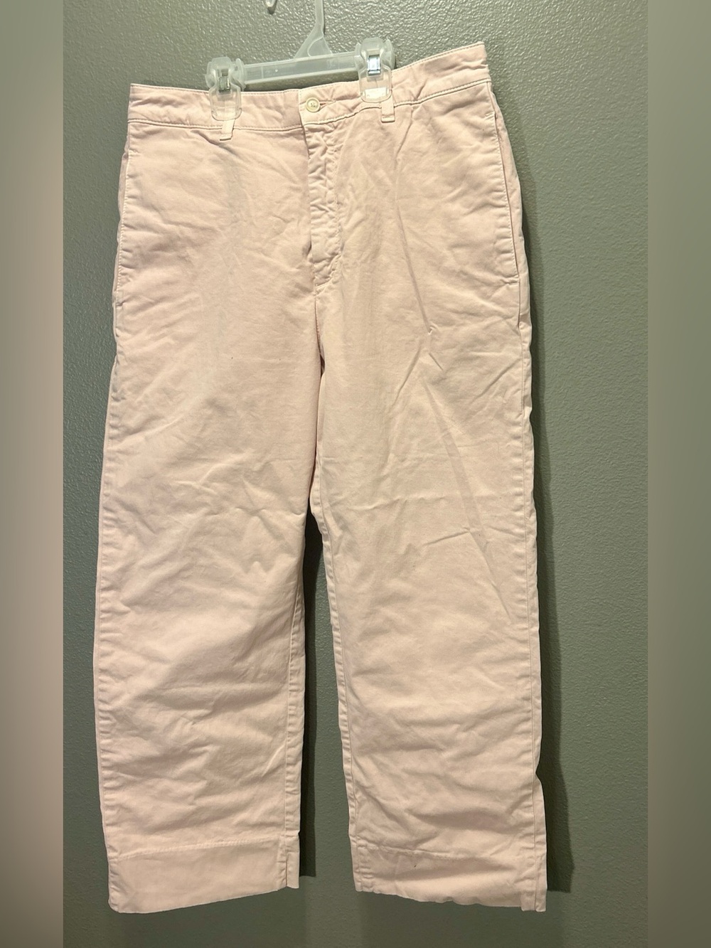 6397 Cotton Cropped Trousers Pants Pink Size 28 Made in Italy Straight Leg